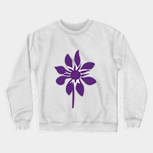 Elegant Purple Flower Graphic on Black Background No. 518 Crewneck Sweatshirt